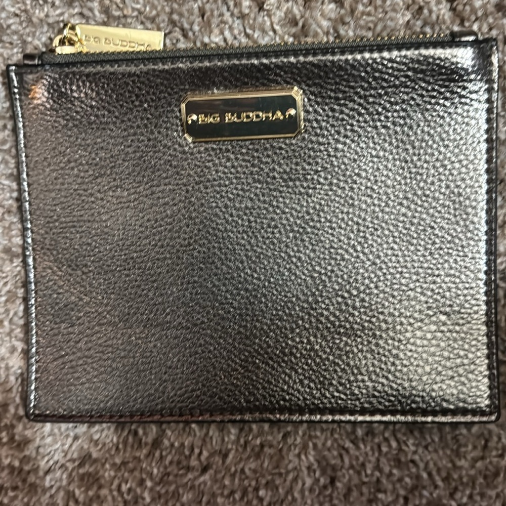 Big Buddha Metallic Silver Pouch